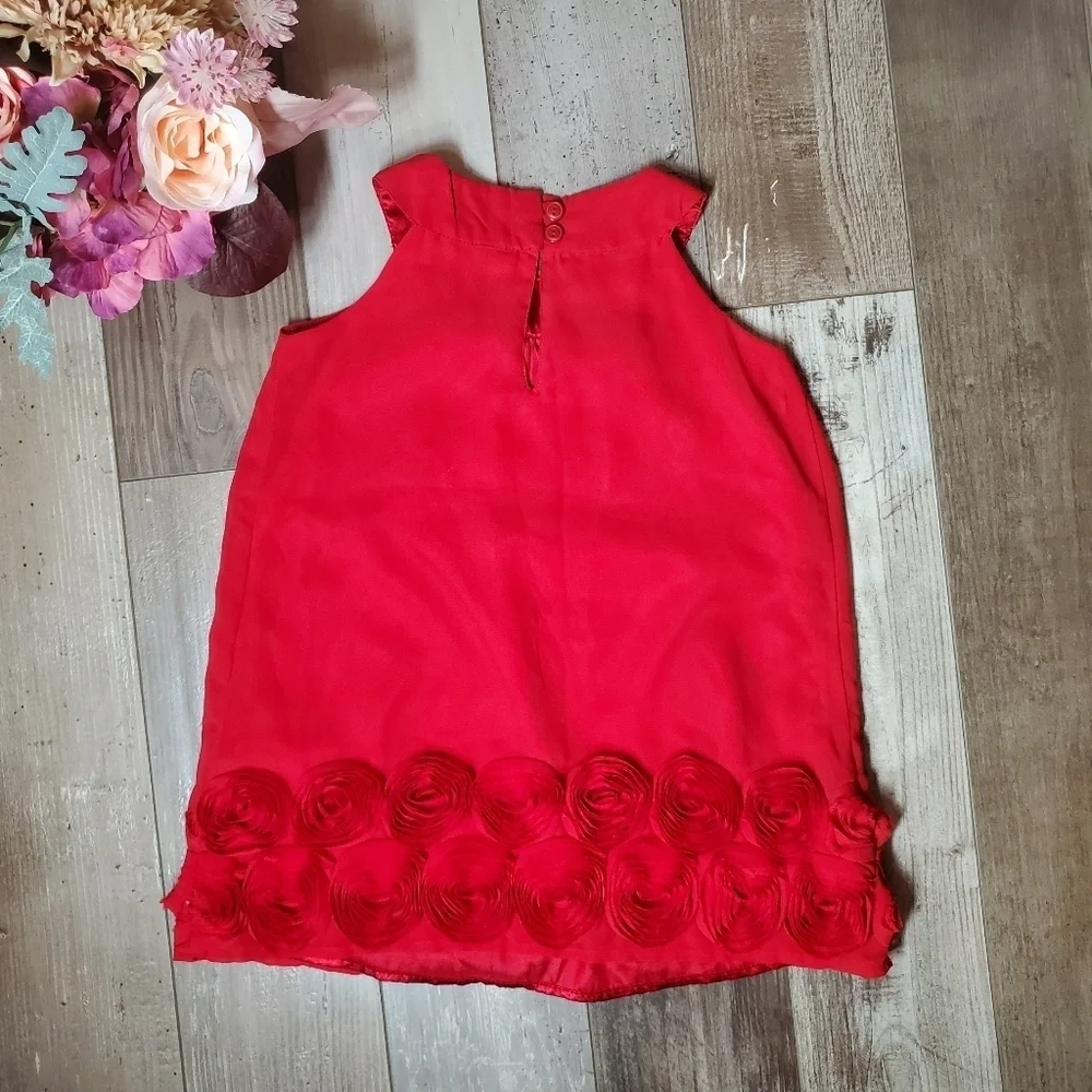 Old Navy Red Chiffon Girls Dress Size 3T Toddler Girl EUC